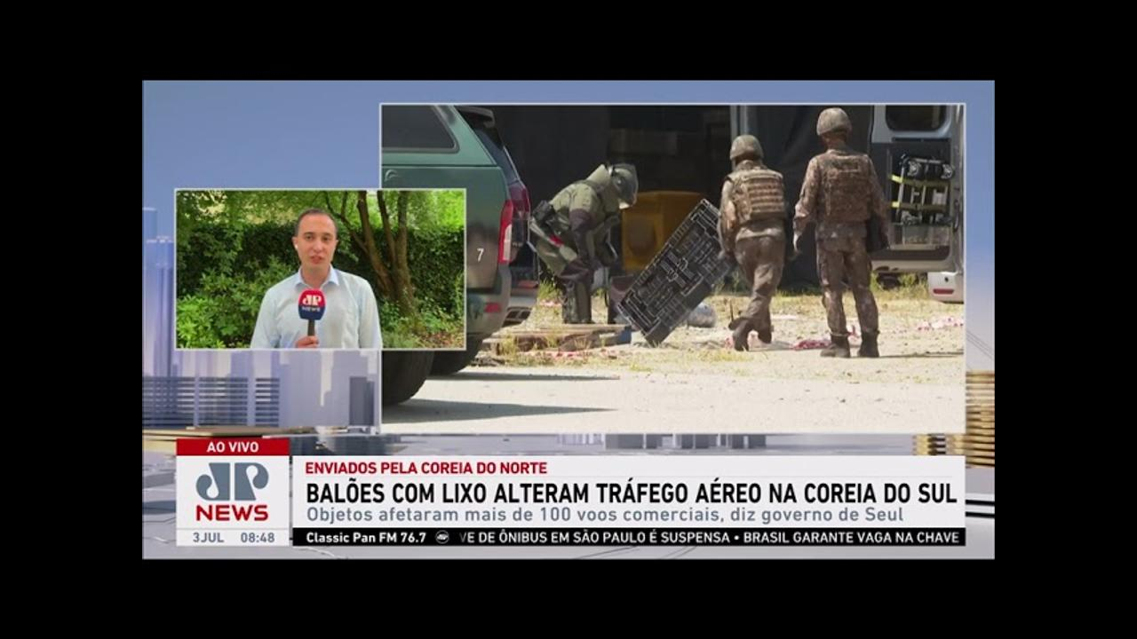 Balões com lixo alteram tráfego aéreo na Coreia do Sul