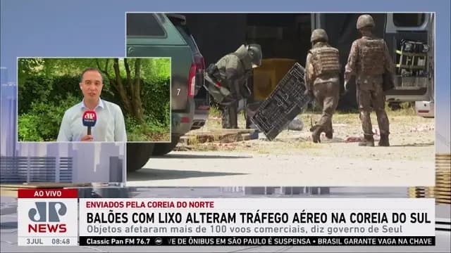 Balões com lixo alteram tráfego aéreo na Coreia do Sul