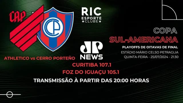 #AOVIVO | ATHLETICO 2 x 1 CERRO PORTEÑO | Conmebol Sudamericana 2024 | JOVEM PAN NEWS